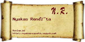 Nyakas Renáta névjegykártya