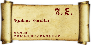 Nyakas Renáta névjegykártya